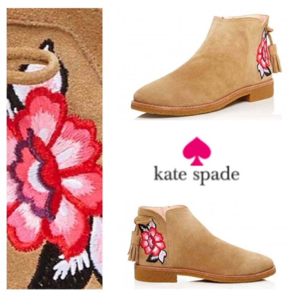NEAR PERFECT Kate Spade Desert Women's Bellville Embroidered Suede Boots/Booties